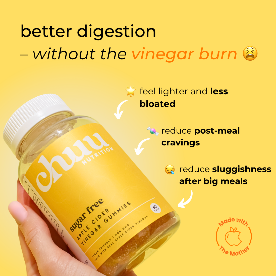 Apple Cider Vinegar Gummies with The Mother | Sugar Free
