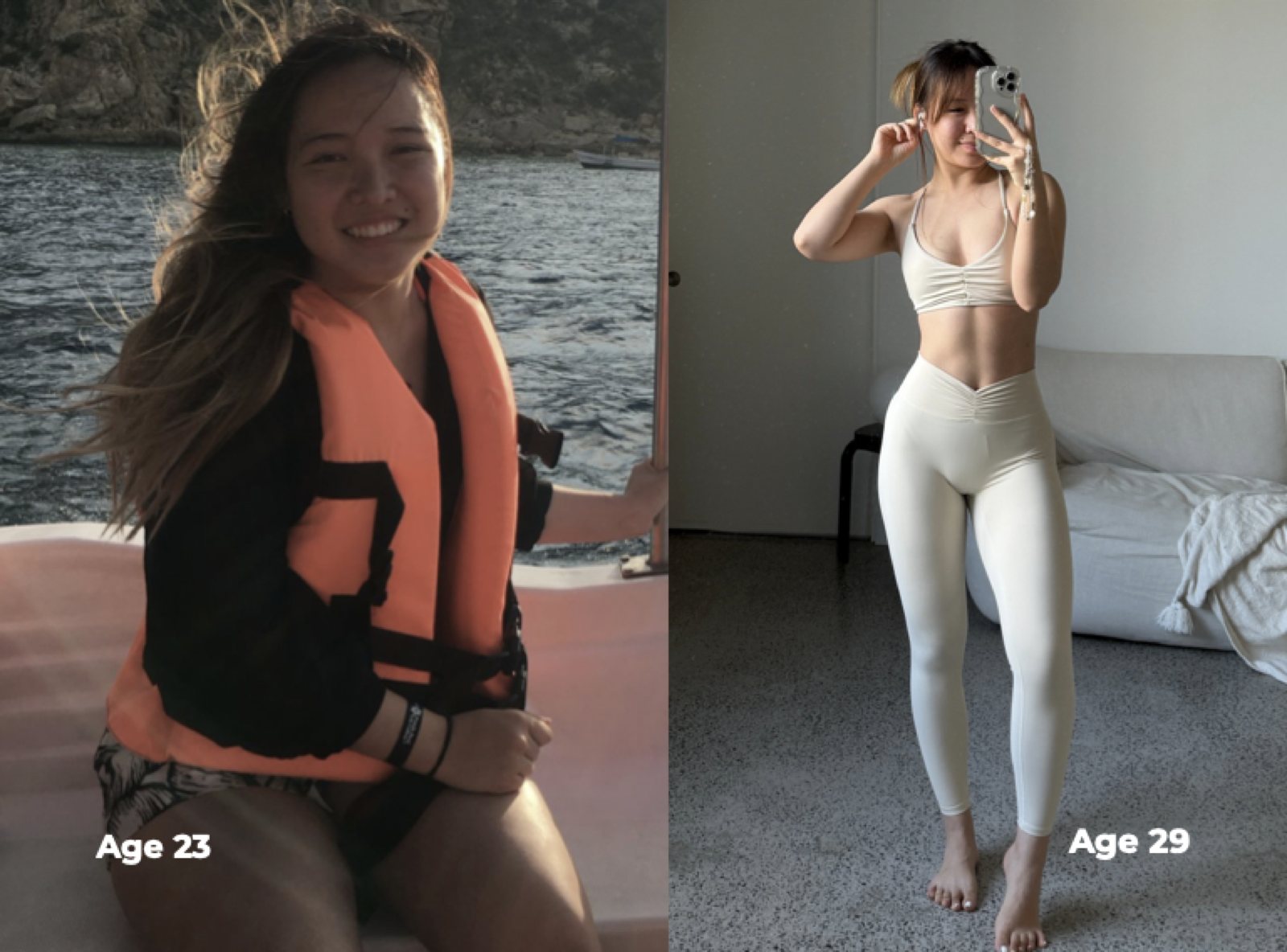 Vanessa at age 23 and at age 29
